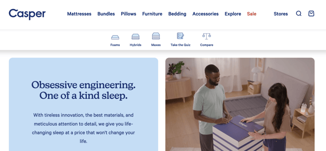 Casper landing page